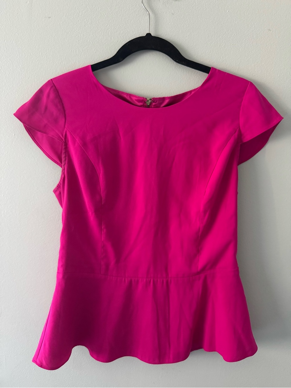 Express Hot Pink Peplum Cap-Sleeve Top